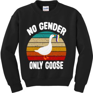 No Gender Only Goose Cute Animal Love Retro Lgbt Pride Month Kids Sweatshirt