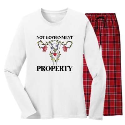 Not Government Property Women's Long Sleeve Flannel Pajama Set 