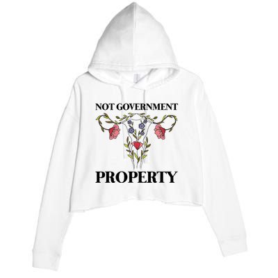 Not Government Property Crop Fleece Hoodie