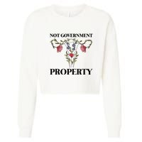 Not Government Property Cropped Pullover Crew