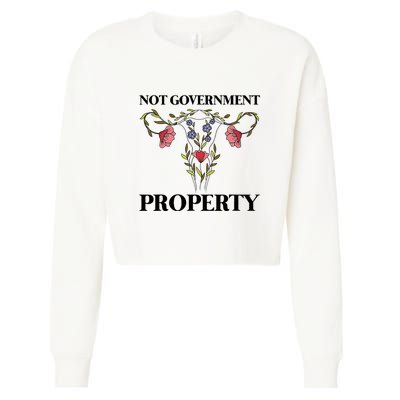 Not Government Property Cropped Pullover Crew