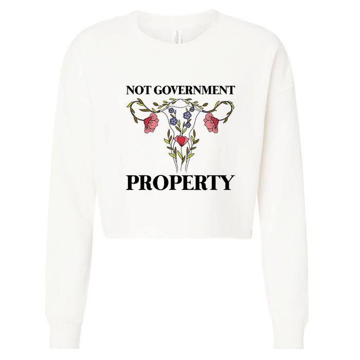 Not Government Property Cropped Pullover Crew