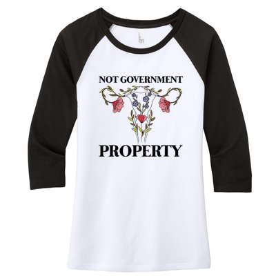 Not Government Property Women's Tri-Blend 3/4-Sleeve Raglan Shirt