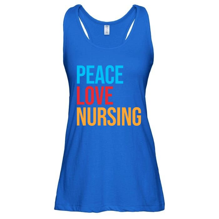 Nurse Gift Peace Love Nursing Meaningful Gift Ladies Essential Flowy Tank