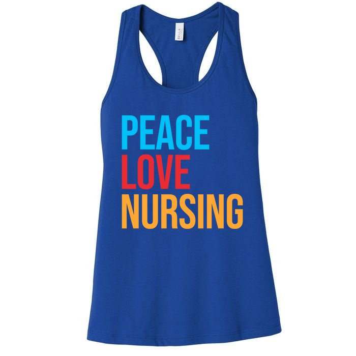 Nurse Gift Peace Love Nursing Meaningful Gift Women's Racerback Tank