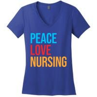 Nurse Gift Peace Love Nursing Meaningful Gift Women's V-Neck T-Shirt