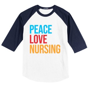 Nurse Gift Peace Love Nursing Meaningful Gift Baseball Sleeve Shirt