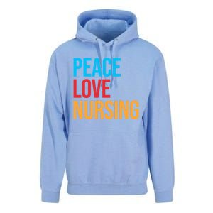 Nurse Gift Peace Love Nursing Meaningful Gift Unisex Surf Hoodie