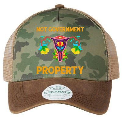 Not Government Property Funny Uterus Floral Feminism Humor Legacy Tie Dye Trucker Hat