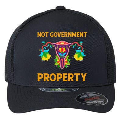 Not Government Property Funny Uterus Floral Feminism Humor Flexfit Unipanel Trucker Cap