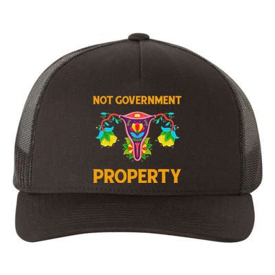 Not Government Property Funny Uterus Floral Feminism Humor Yupoong Adult 5-Panel Trucker Hat