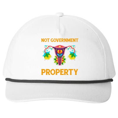 Not Government Property Funny Uterus Floral Feminism Humor Snapback Five-Panel Rope Hat