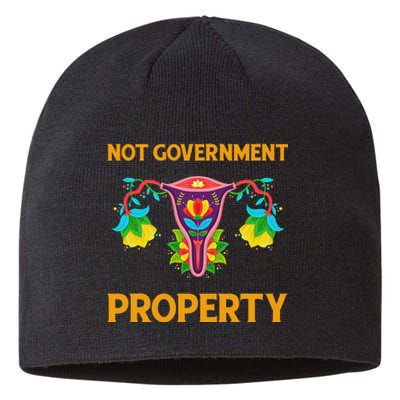 Not Government Property Funny Uterus Floral Feminism Humor Sustainable Beanie