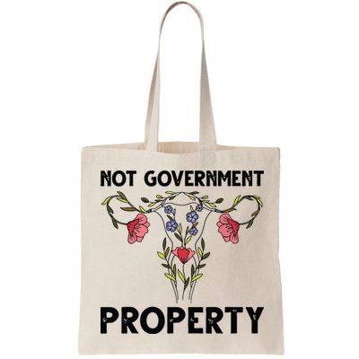 Not Government Property Funny Uterus Floral Feminism Humor Bag