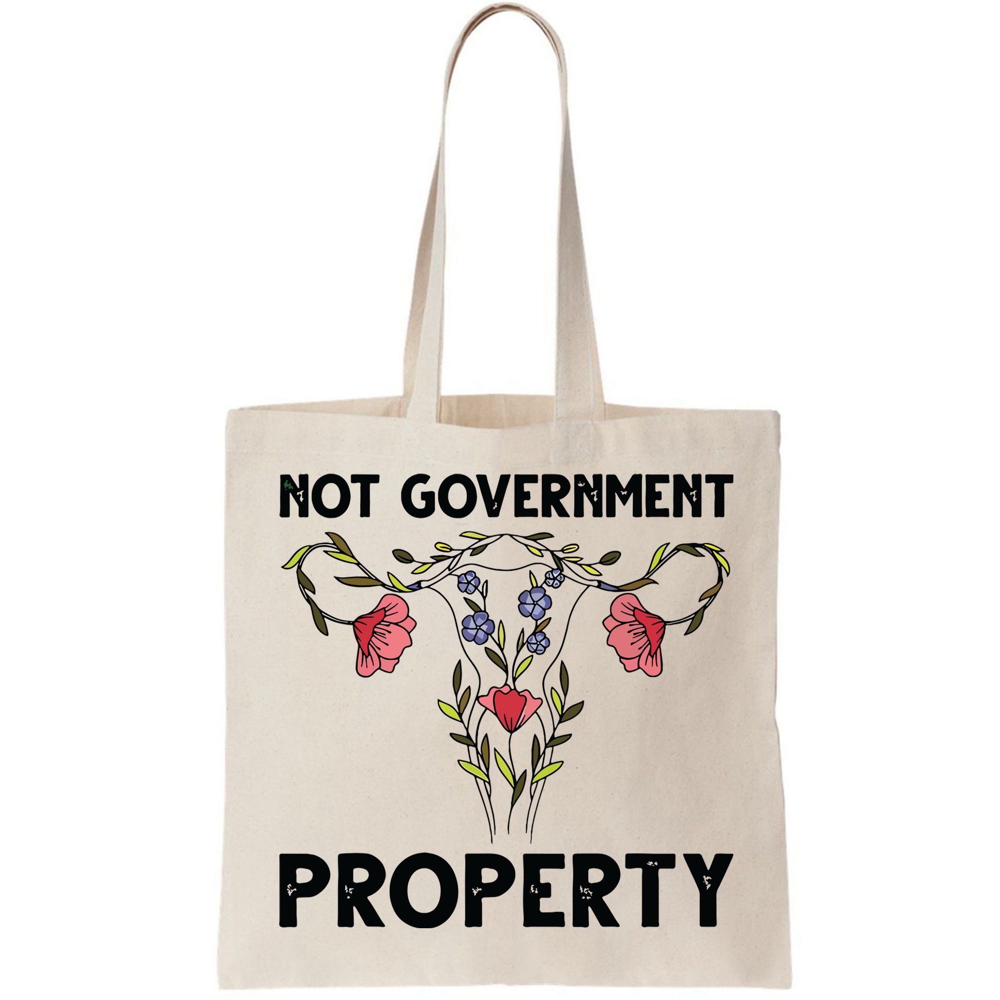 Not Government Property Funny Uterus Floral Feminism Humor Bag