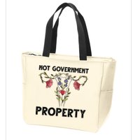 Not Government Property Funny Uterus Floral Feminism Humor Zip Tote Bag