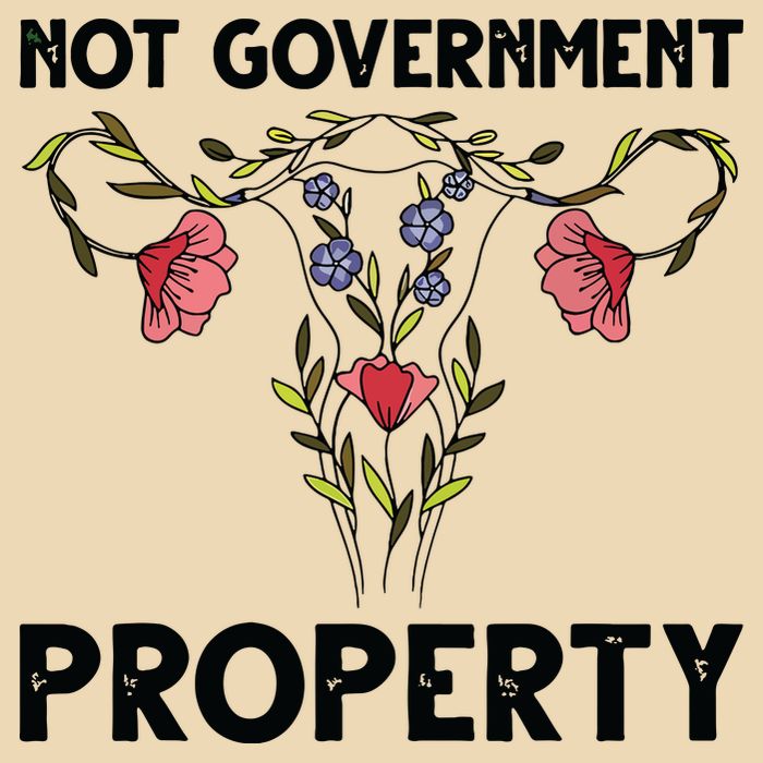 Not Government Property Funny Uterus Floral Feminism Humor Zip Tote Bag