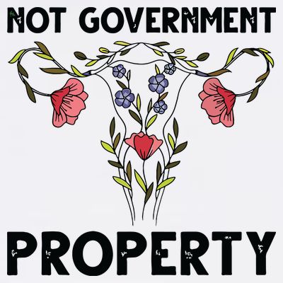 Not Government Property Funny Uterus Floral Feminism Humor T-Shirt