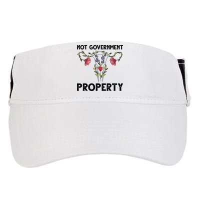 Not Government Property Funny Uterus Floral Feminism Humor Adult Drive Performance Visor