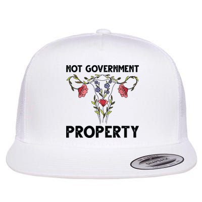 Not Government Property Funny Uterus Floral Feminism Humor Flatbill Hat