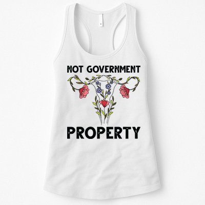 Not Government Property Funny Uterus Floral Feminism Humor Womens Tank Top