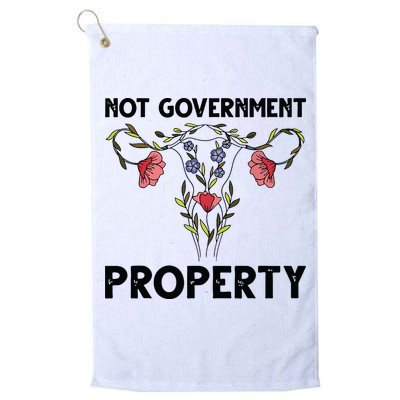 Not Government Property Funny Uterus Floral Feminism Humor Golf Towel