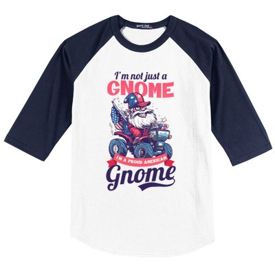 Not Gnome Proud American Design 4th July American Gnome Great Gift Baseball Sleeve Shirt