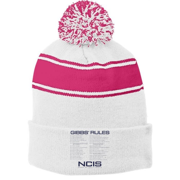 Nc.Is Gibbs Rules Stripe Pom Pom Beanie
