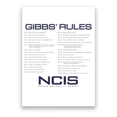 Nc.Is Gibbs Rules Poster