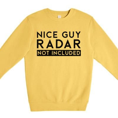 Nice Guy Radar Not Included Funny Single Dating Bachelorette Gift Premium Crewneck Sweatshirt