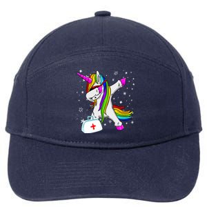 Nursicorn Graduation Rn Lpn Cna Healthcare Dabbing Unicorn Gift 7-Panel Snapback Hat