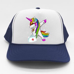 Nursicorn Graduation Rn Lpn Cna Healthcare Dabbing Unicorn Gift Trucker Hat