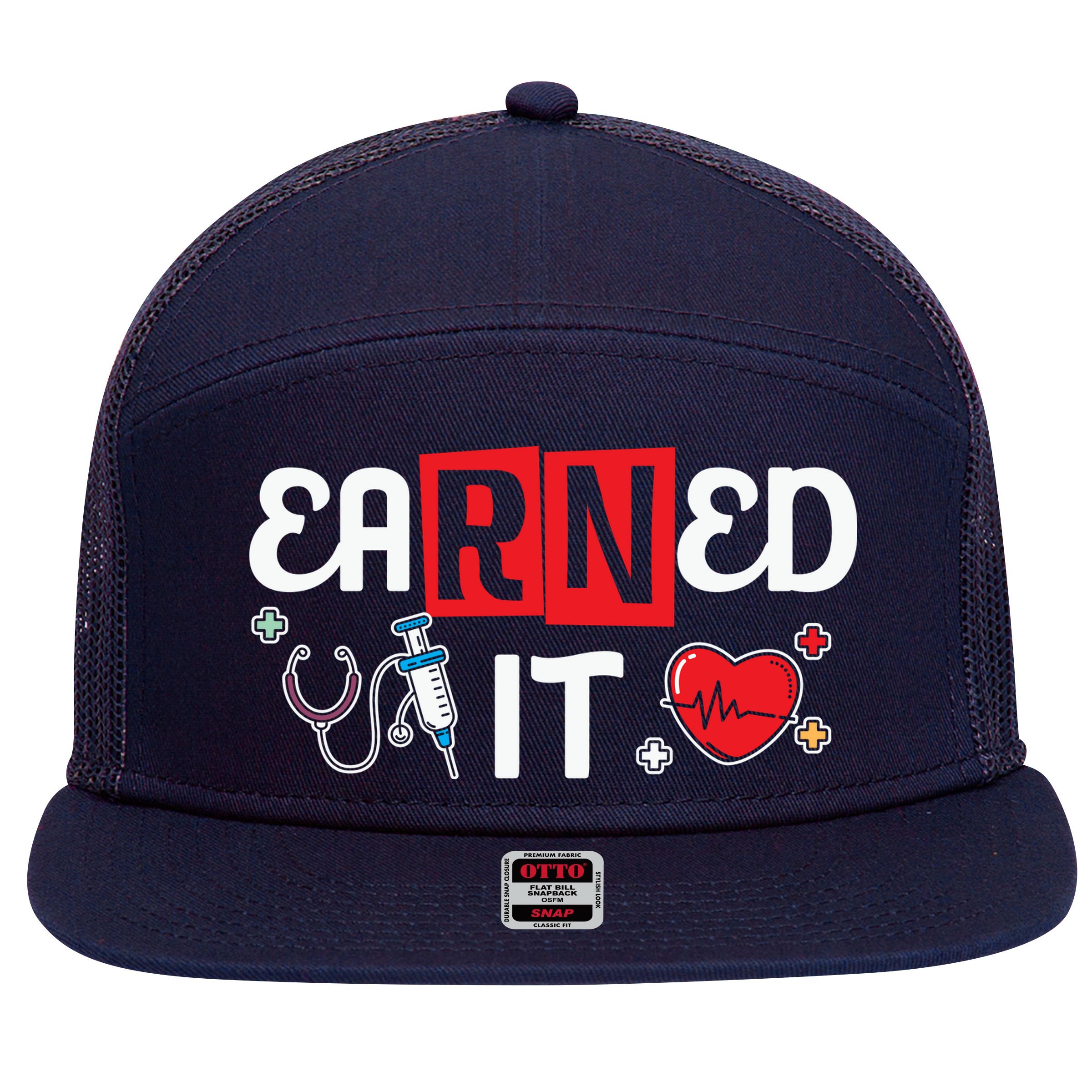 Nursing Graduation RN Gift 7 Panel Mesh Trucker Snapback Hat