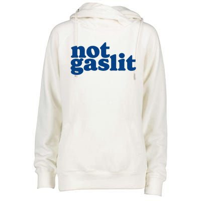 Not Gaslit Resist Gaslighting! Minimalist Antitrump Womens Funnel Neck Pullover Hood