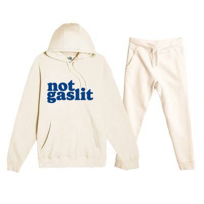 Not Gaslit Resist Gaslighting! Minimalist Antitrump Premium Hooded Sweatsuit Set