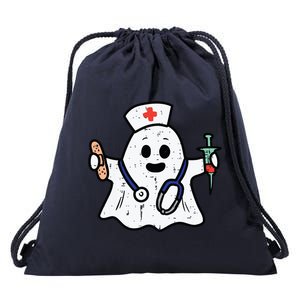 Nurse Ghost Scrub Top Halloween Costume For Nurses Women Rn Drawstring Bag