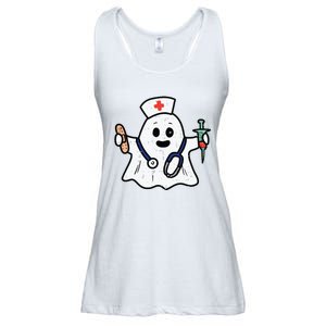 Nurse Ghost Scrub Top Halloween Costume For Nurses Women Rn Ladies Essential Flowy Tank