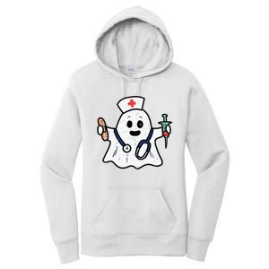 Nurse Ghost Scrub Top Halloween Costume For Nurses Women Rn Women's Pullover Hoodie