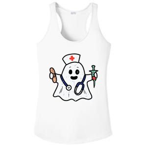 Nurse Ghost Scrub Top Halloween Costume For Nurses Women Rn Ladies PosiCharge Competitor Racerback Tank