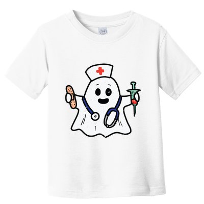 Nurse Ghost Scrub Top Halloween Costume For Nurses Women Rn Toddler T-Shirt