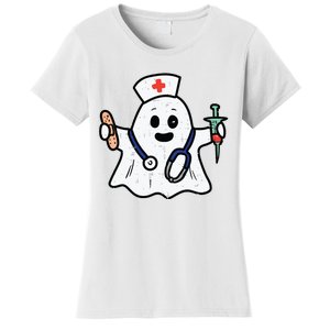 Nurse Ghost Scrub Top Halloween Costume For Nurses Women Rn Women's T-Shirt