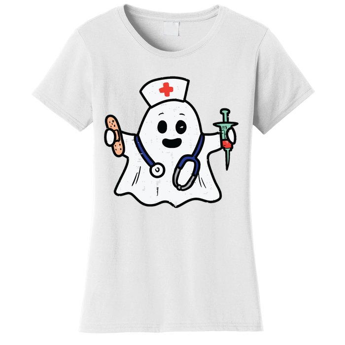 Nurse Ghost Scrub Top Halloween Costume For Nurses Women Rn Women's T-Shirt