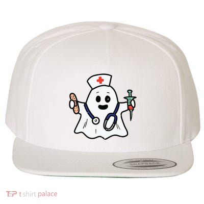 Nurse Ghost Scrub Top Halloween Costume For Nurses Women Rn Wool Snapback Cap