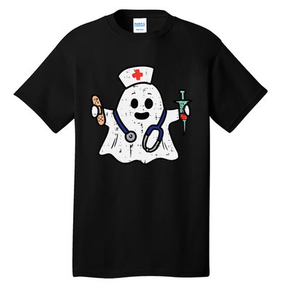 Nurse Ghost Scrub Halloween Costume For Nurses  RN Tall T-Shirt