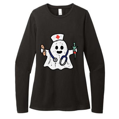 Nurse Ghost Scrub Halloween Costume For Nurses  RN Womens CVC Long Sleeve Shirt