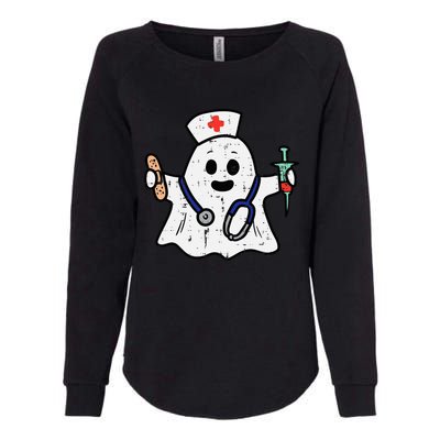 Nurse Ghost Scrub Halloween Costume For Nurses  RN Womens California Wash Sweatshirt