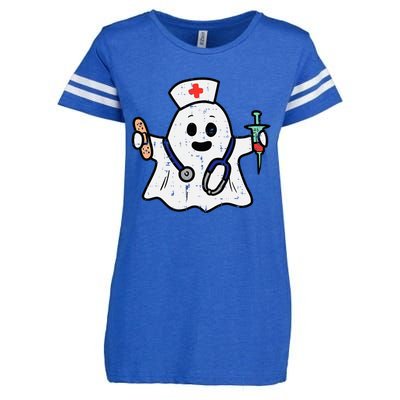 Nurse Ghost Scrub Halloween Costume For Nurses  RN Enza Ladies Jersey Football T-Shirt