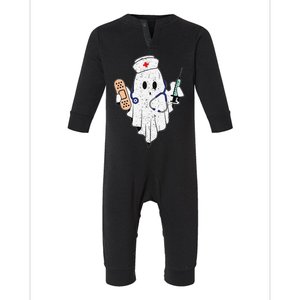 Nurse Ghost Scrub Top Halloween Costume For Nurses RN Infant Fleece One Piece