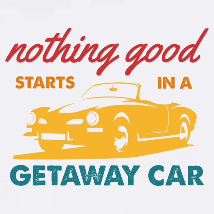 Nothing Good Starts In A Getaway Car Cropped Pullover Crew