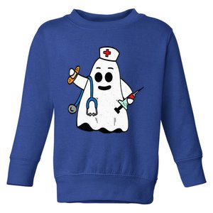 Nurse Ghost Scrub Cute Halloween Costume For Nurses RN Toddler Sweatshirt